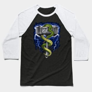 Viking Warrior Hammer Baseball T-Shirt